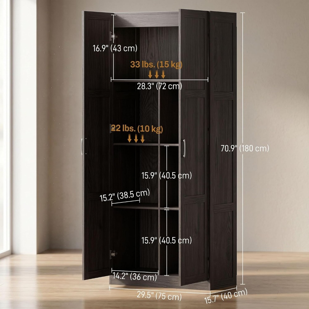 HOMCOM Wysoka szafka kuchenna  – Soft Close Hinge recenzja i cena
